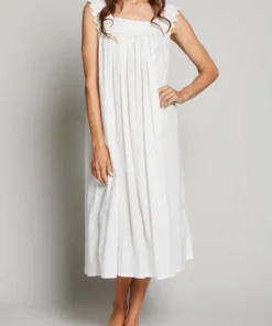 Lace Square Neck Nightgown - White
