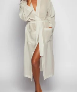 Indian Cotton Gauze Robe - Natural