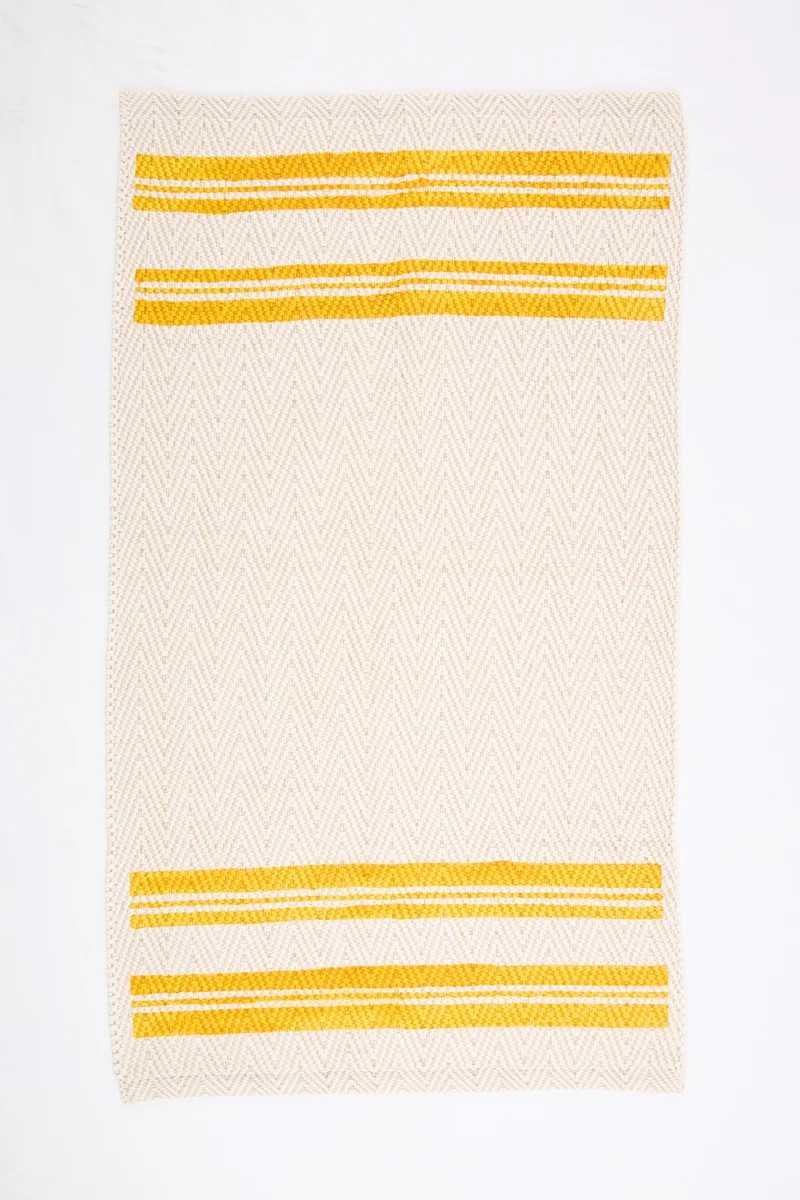 Hand-Painted Italian Mat - Yellow Stripe