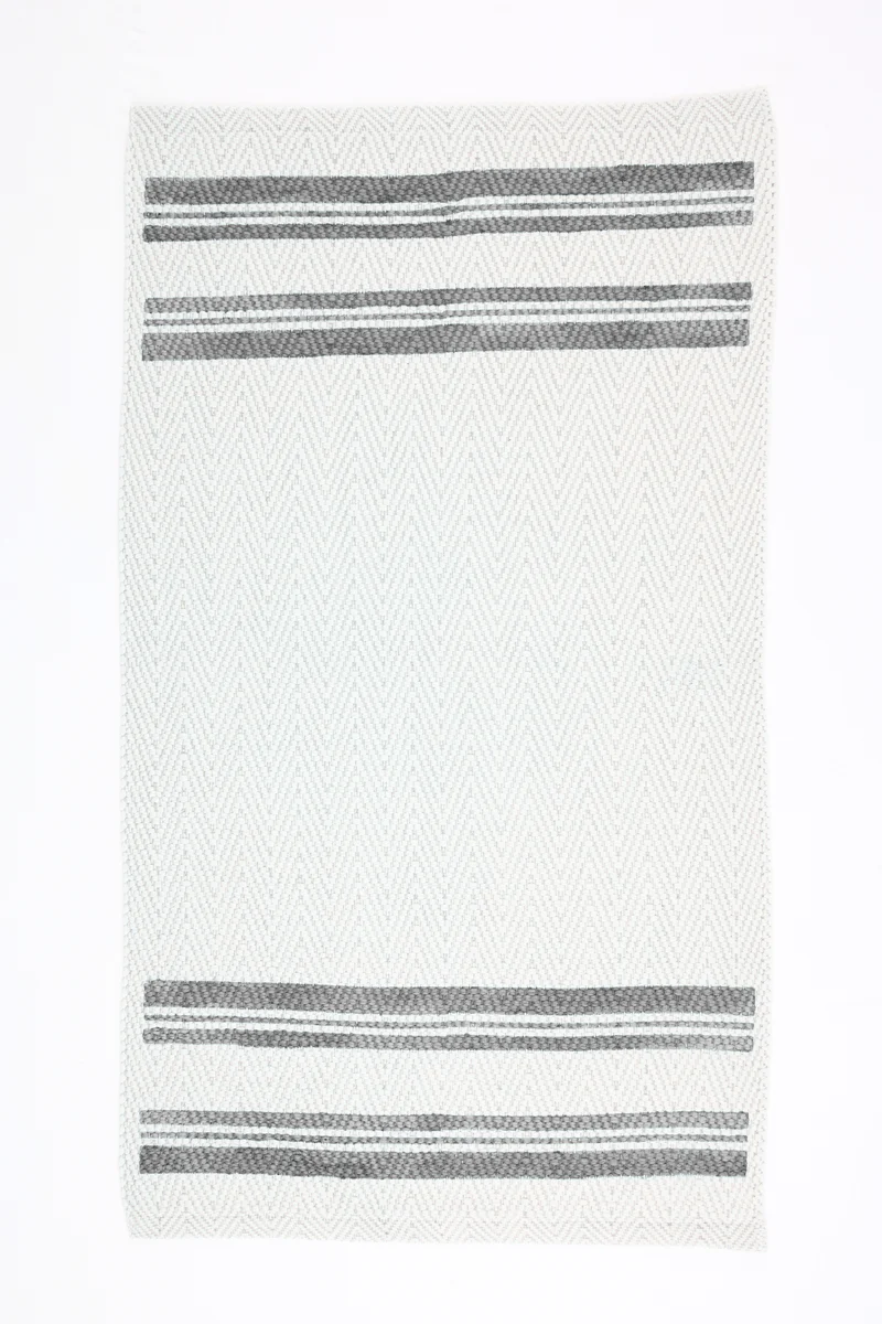 Hand-Painted Italian Mat - Grey Stripe